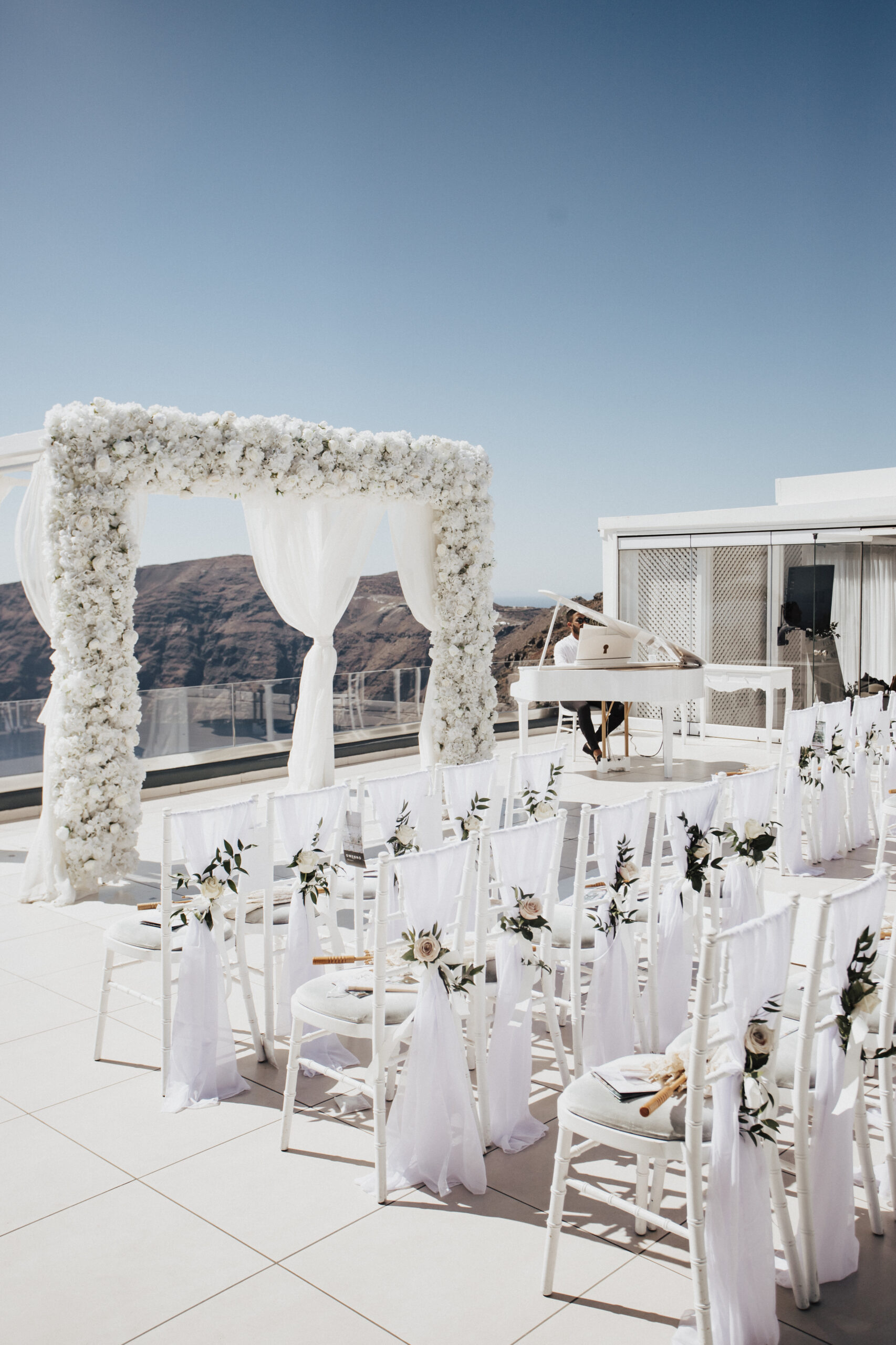 Le Ciel set up for outdoor wedding ceremony