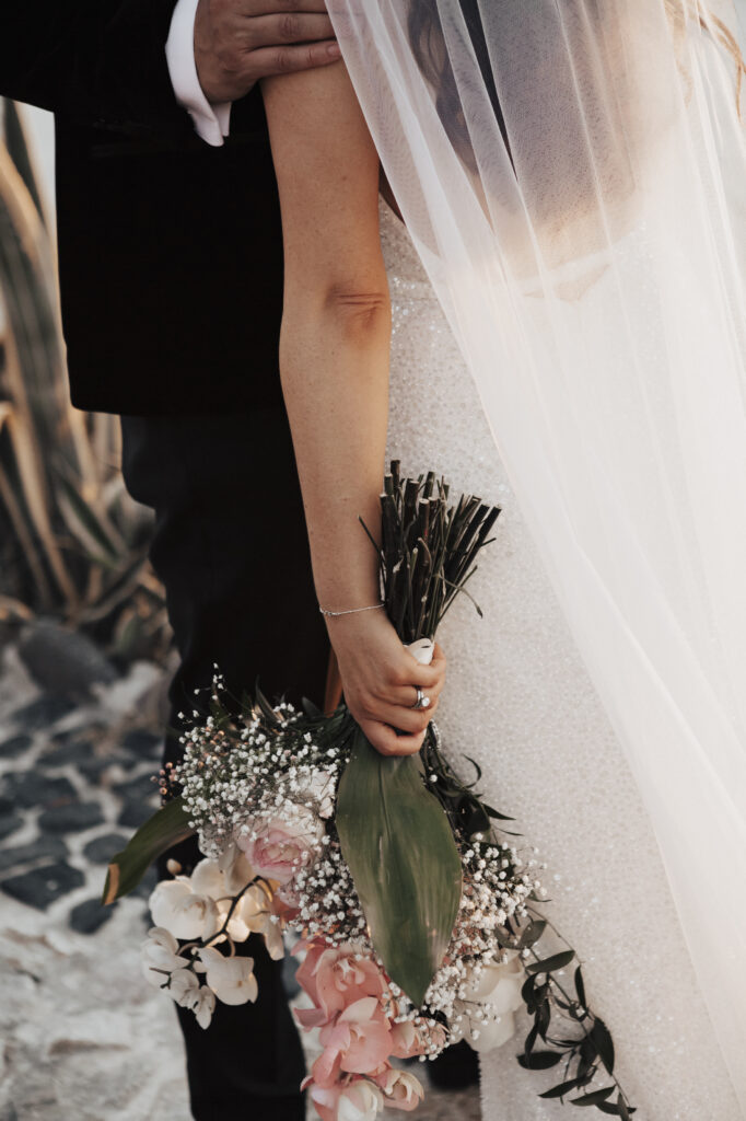 close up of bride's bouquet