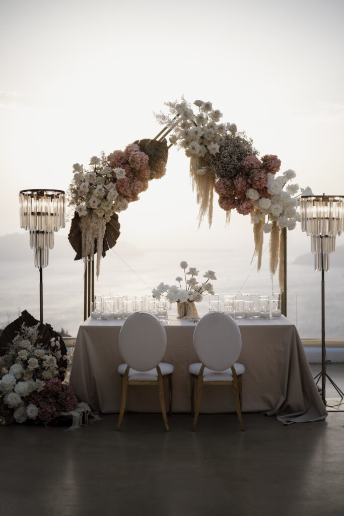 beautiful boho wedding reception set up